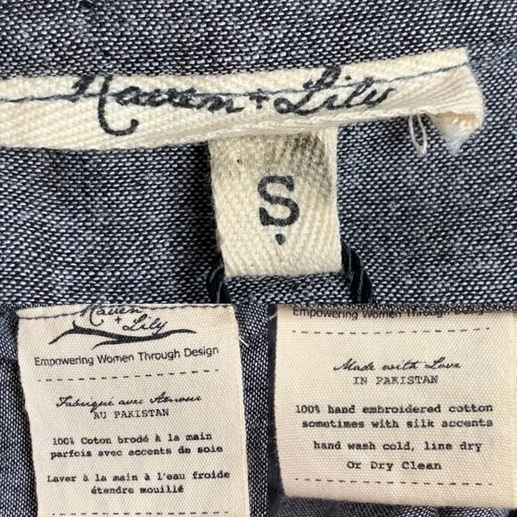 NEW Raven + Lily Farima Embroidered Kaftan Shirtdress Maxi Dress Small - Picture 11 of 12